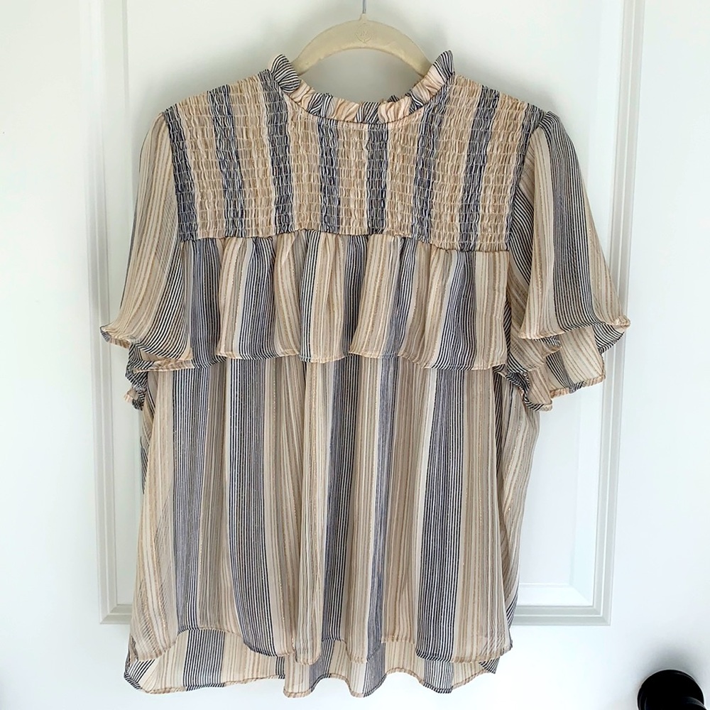 Anthropologie shimmer blouse size M